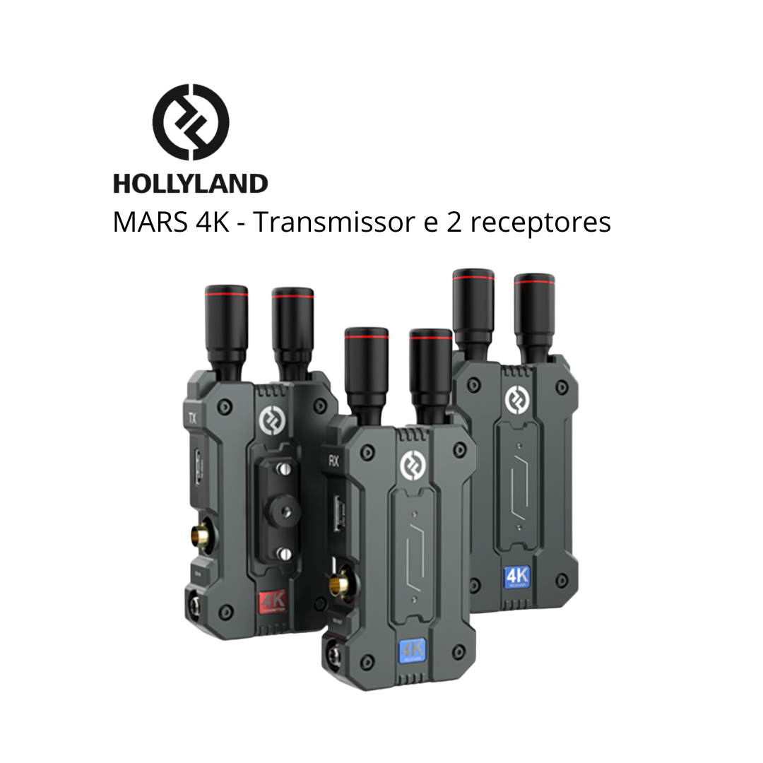 HOLLYLAND MARS 4K - 1 TRANSMISSOR E 2 RECEPTORES